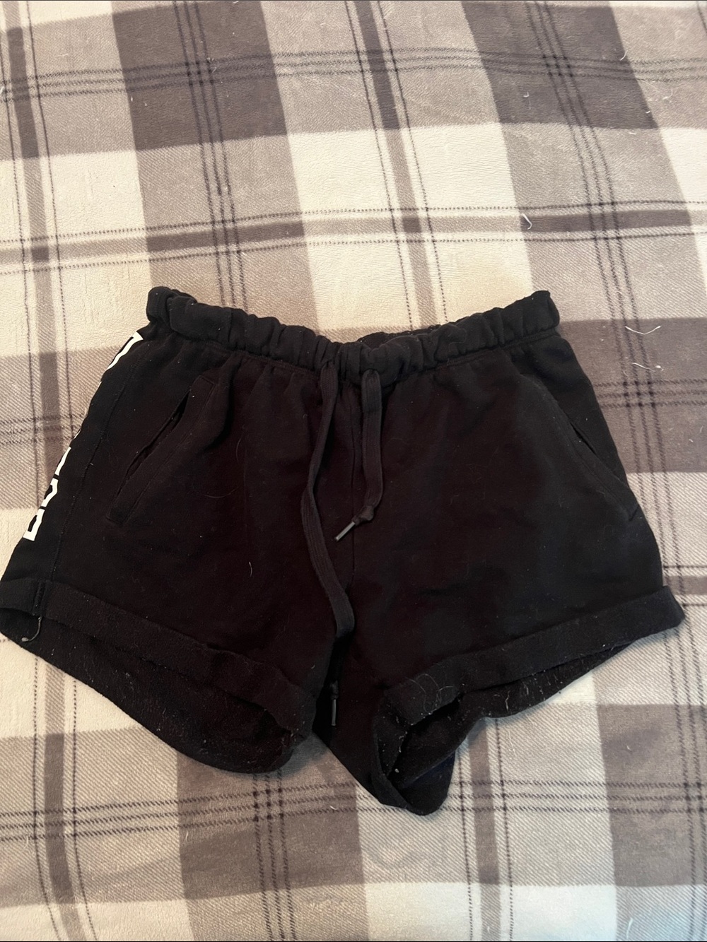 PINK Victoria's Secret Black Drawstring Athletic Shorts